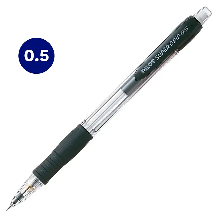 Portaminas Con Goma 0,5 Mm Retractil H185 Con Grip De Goma Negro Pilot 1