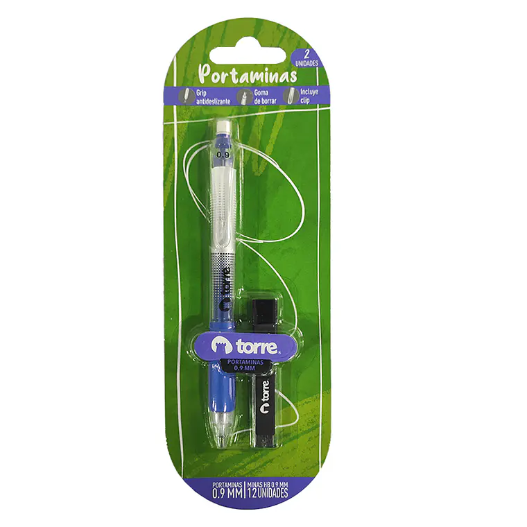 Portaminas Plastico 0,9 Mm + Minas Torre 1