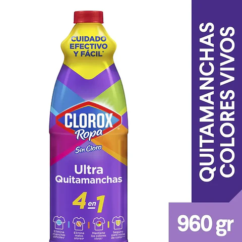 Quitamanchas ropa color líquido 4 en 1 960 g CLOROX