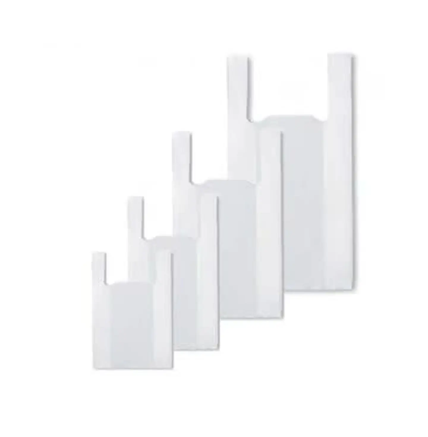 Bolsas Plasticas Negro/Blanco Tipo Camiseta 100 Unidades Varias Medidas 5