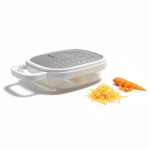 Rallador de Queso y Verduras con Contenedor Recolector – Placa de Acero Inoxidable