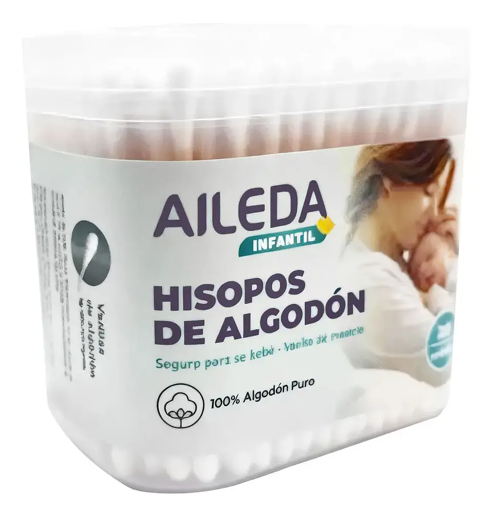 Cotonitos De Algodón Aileda 200 Unidades Varilla Madera 1