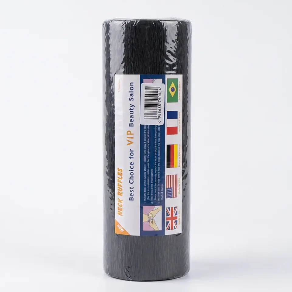 Papel Cuello Barbería Peluquería Pack 5 Rollos Negro 3