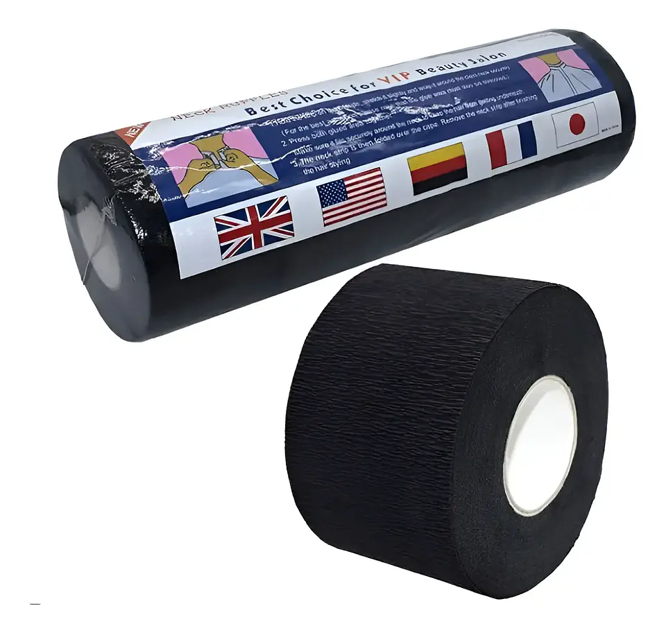 Papel Cuello Barbería Peluquería Pack 5 Rollos Negro 1