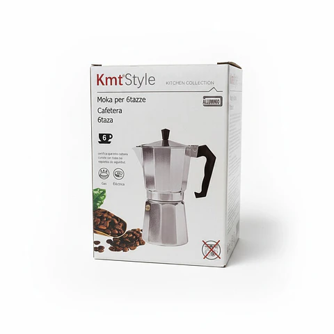 Cafetera Moka Kmt Style 6 Tazas en Aluminio