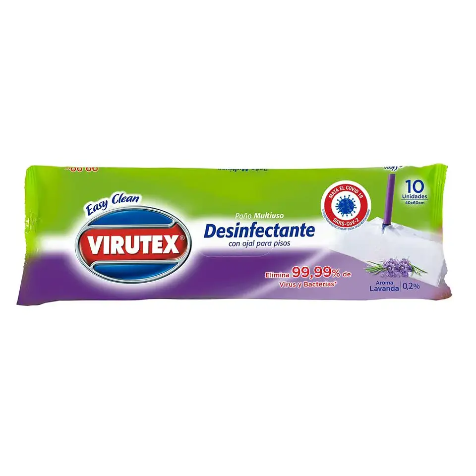 Trapero Húmedo Todo Pisos con Ojal Virutex Lavanda 10 Unid 1