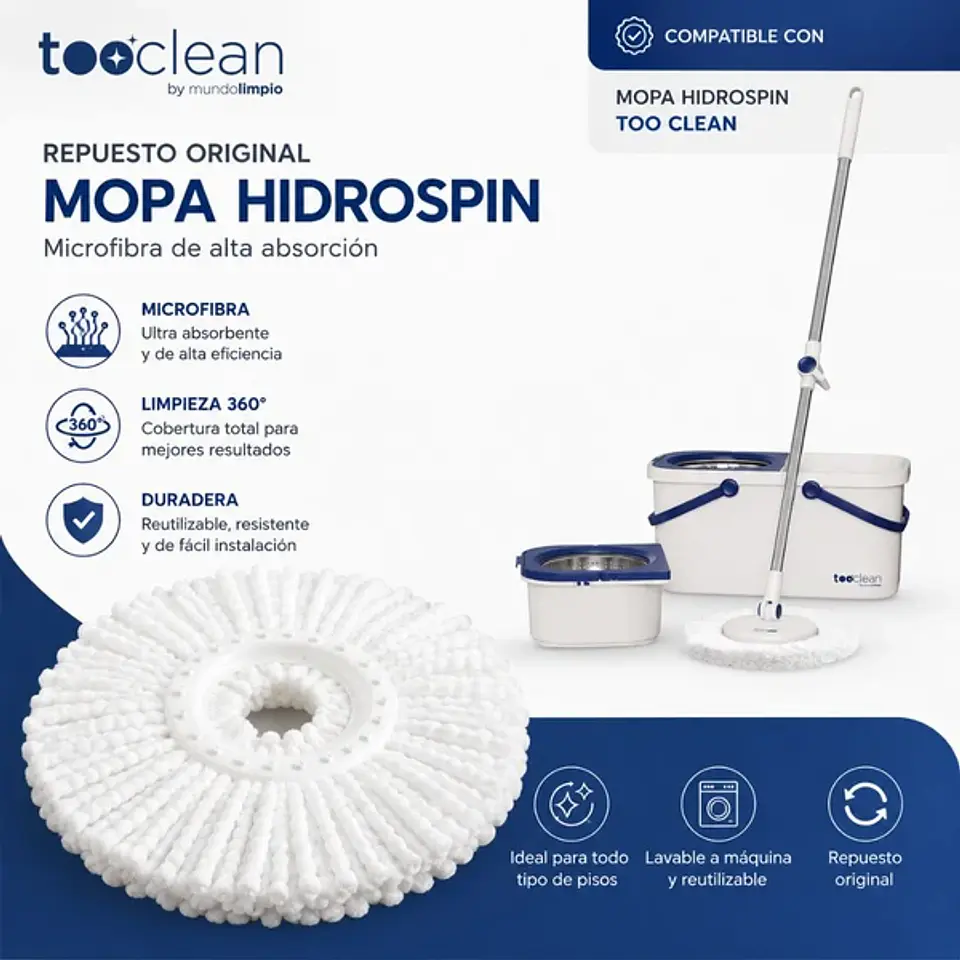 Repuesto Mopa HidroSpin tooclean 2