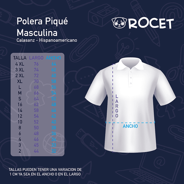 POLERA PIQUÉ MANGA CORTA UNISEX CALASANZ