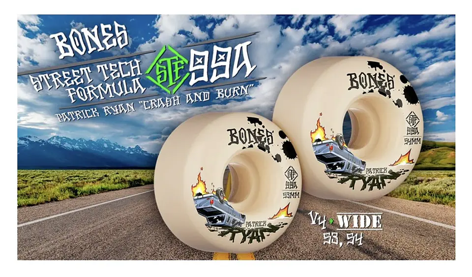 BONES STF PATRICK RYAN CRASH & BURN V4 WIDES 53MM 99A NATURAL 1