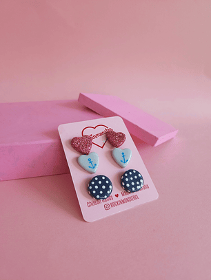 Set de aros SAILOR en rosado