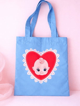 TOTE BAG KEWPIE - celeste