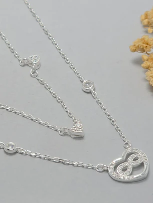 collas doble, corazon con infinito