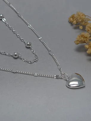 collar doble, corazon inflado 