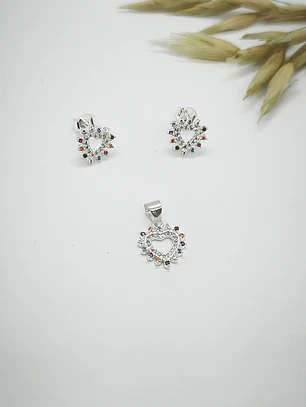 colgante corazón con circón 
