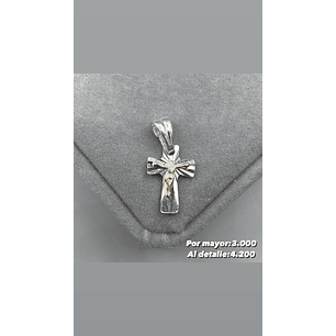 Colgante Cruz Plata con Oro 14k