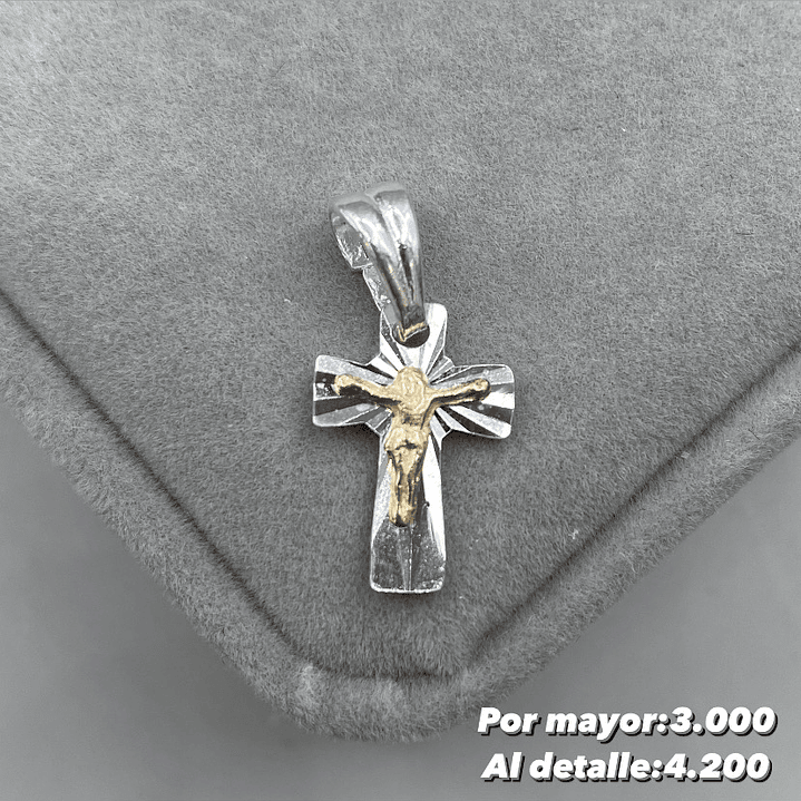 Colgante Cruz Plata con Oro 14k 1