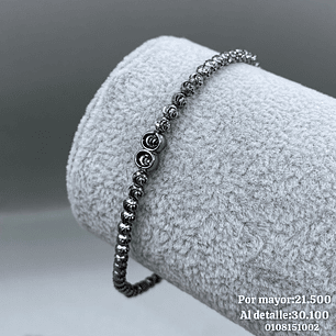 Pulsera Elasticada Diamantada con baño de Rutenia
