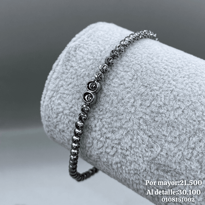 Pulsera Elasticada Diamantada con baño de Rutenia 1