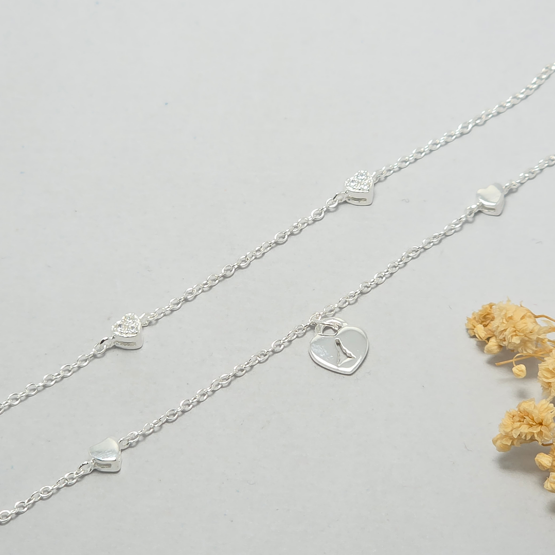 Pulsera Doble Corazón  1