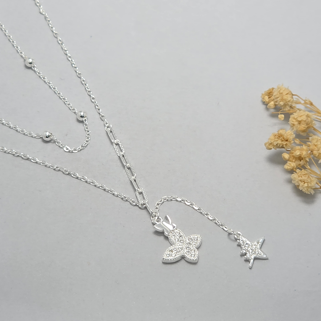 Collar Doble Mariposa  1