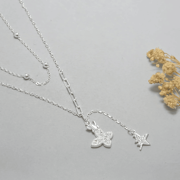 Collar Doble Mariposa  1