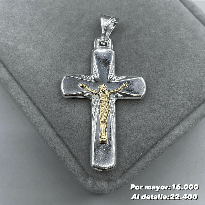 Colgante Cruz Plata con Oro 14k 1
