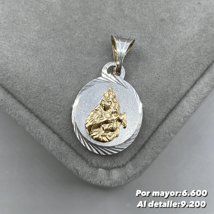 Colgante Virgen del Carmen Plata con oro 14k 1