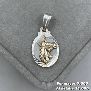 Colgante Unicornio Plata con Oro 14k