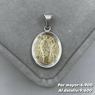 Colgante Virgen de Guadalupe Plata con Oro 14k