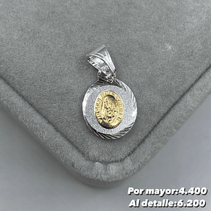 Colgante Virgen del Carmen Plata con oro 14k