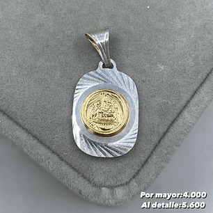 Colgante Sagrada Familia Plata con oro 14k