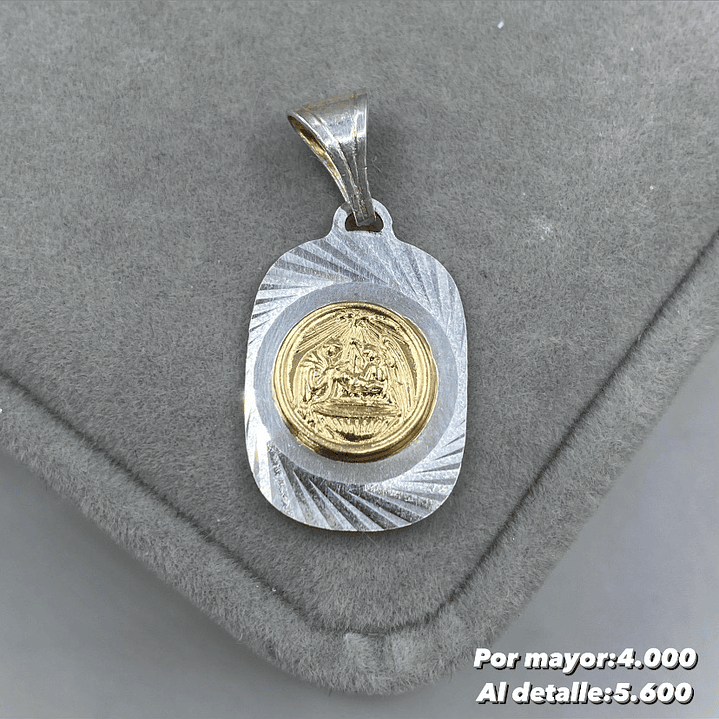 Colgante Sagrada Familia Plata con oro 14k 1