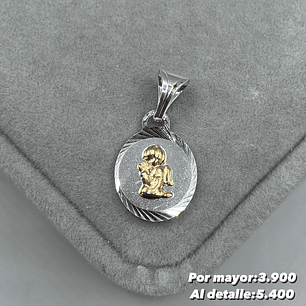 Colgante Angel Plata con oro 14k