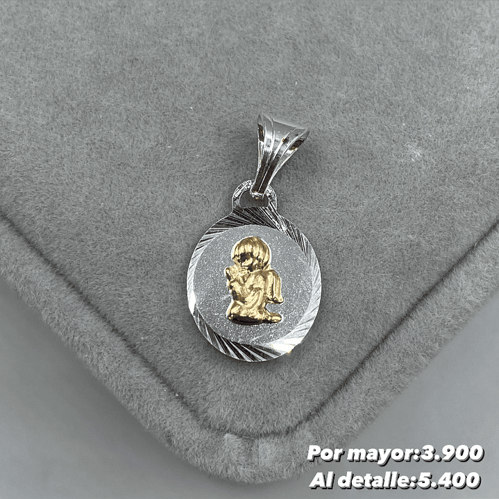 Colgante Angel Plata con oro 14k 1