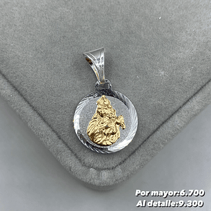 Colgante Virgen del Carmen Plata con oro 14k