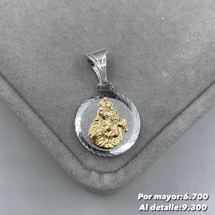 Colgante Virgen del Carmen Plata con oro 14k 1