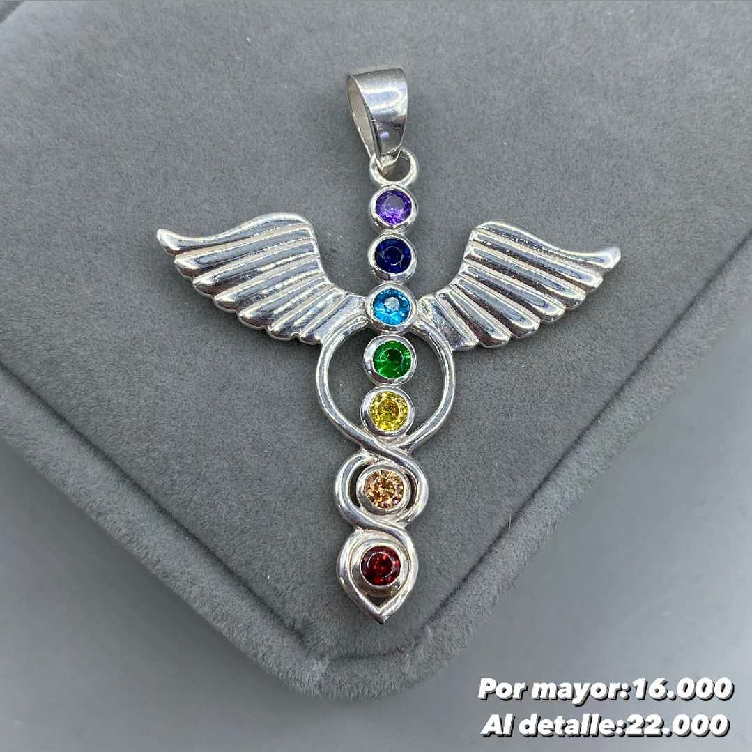Colgante Caduceo 7 Chakras 1