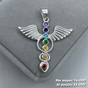 Colgante Caduceo 7 Chakras