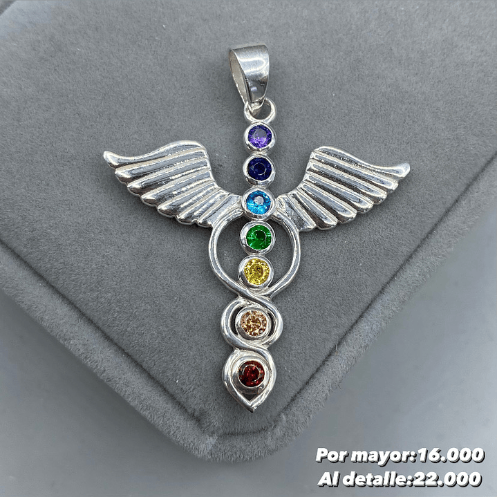 Colgante Caduceo 7 Chakras 1