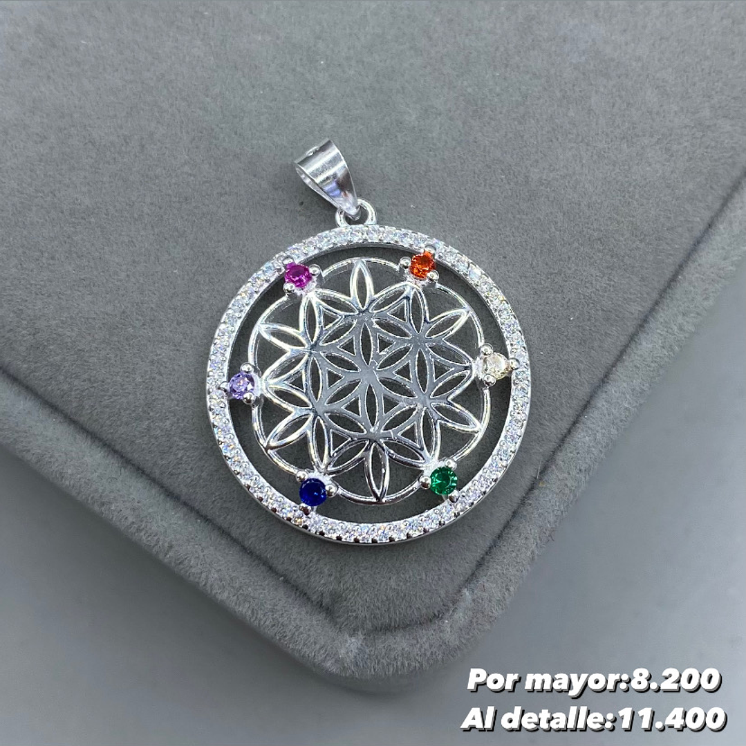 Colgante Flor de la vida 7 chakras 1