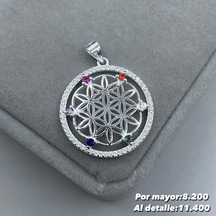 Colgante Flor de la vida 7 chakras 1