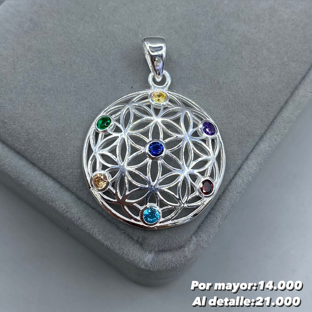 Colgante Flor de la vida 7 chakras 1
