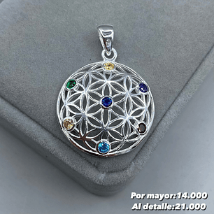 Colgante Flor de la vida 7 chakras