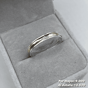 Argolla de Plata con Oro 14k