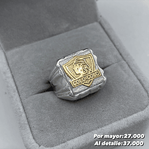 Anillo Sello Colo-Coló, Plata con oro 14k