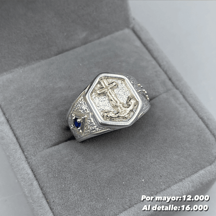 Anillo Ancla, Plata con Oro 14k 1
