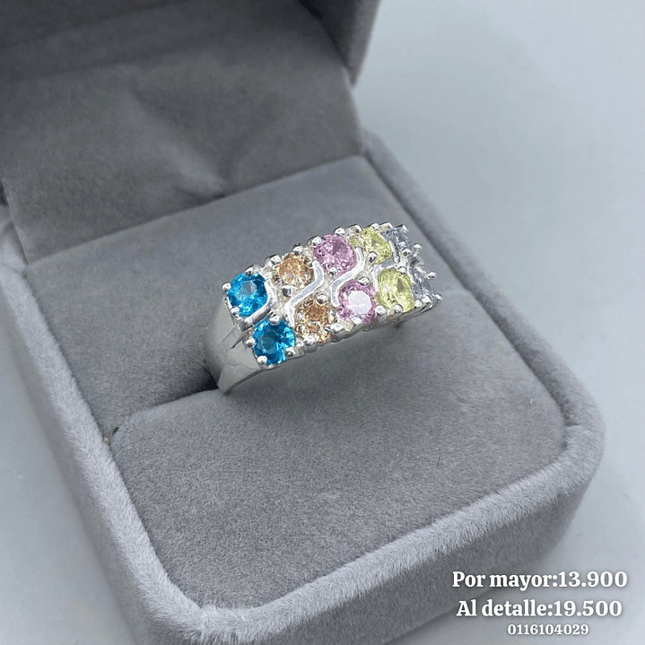 Anillo Medio Cintillo Multicolor 1