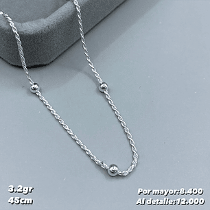 Cadena Turbillón/Pelotita 45cm