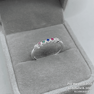 Anillo Medio Cintillo Multicolor 