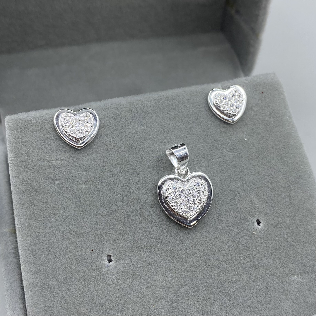 Conjunto Corazón Microcircon  1